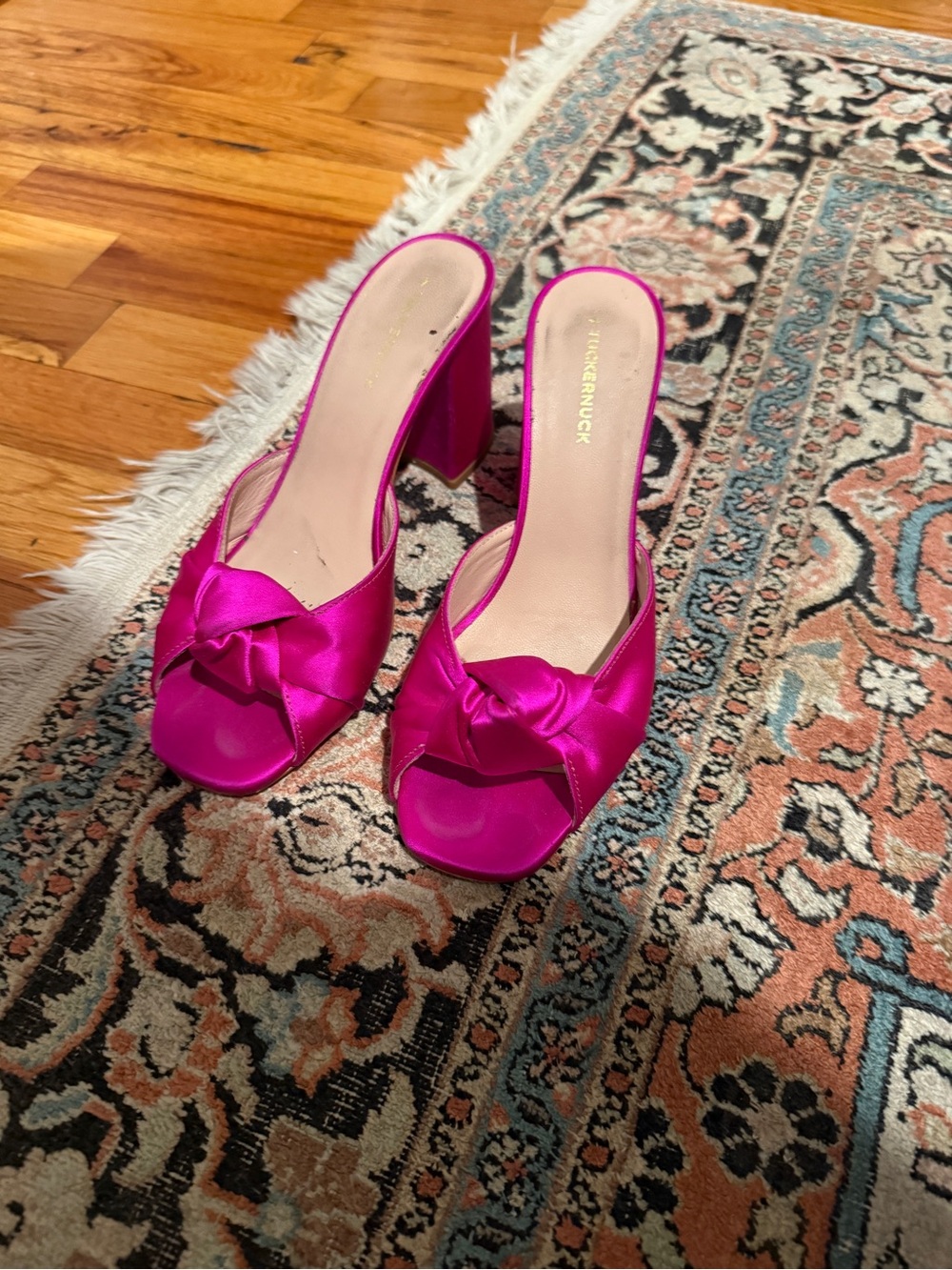 Tuckernuck Pink Satin Blake Heels